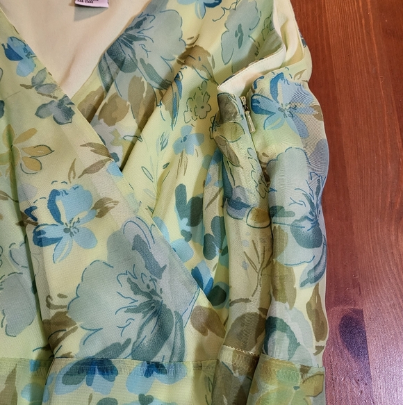 California Krush Spring Floral Green Sleeveless Midi Dress, Size 14/L, 90s - Picture 6 of 9